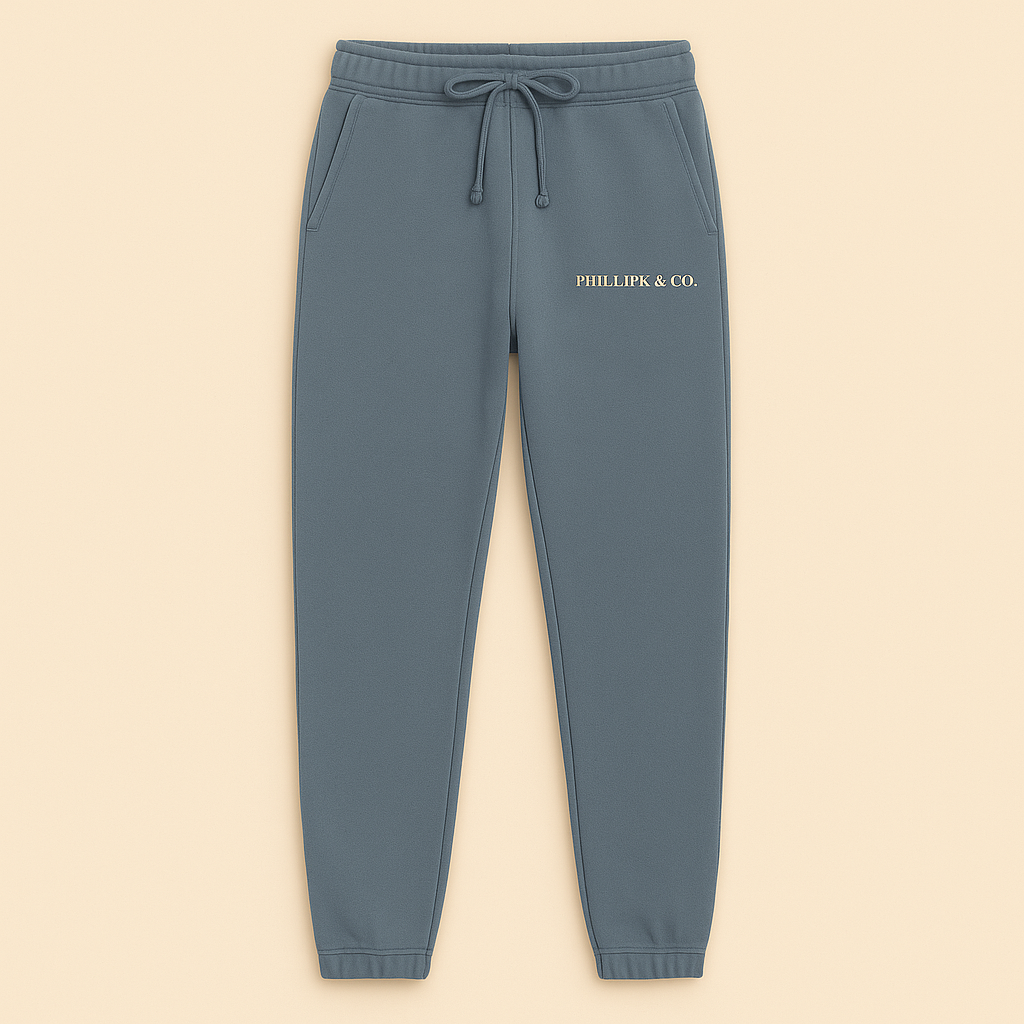 PhillipK & Co. Signature Pigment Slate Blue Dyed Sweatpants