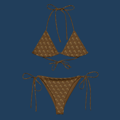 Cocoa Crown PK Monogram Bikini – Rich Brown Luxury Swimwear for Grounded Goddesses