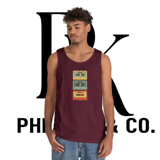 Retro Cassette Tape Heavy Cotton Tank Top - PhillipK & Co.
