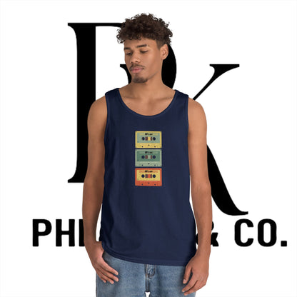 Retro Cassette Tape Heavy Cotton Tank Top - PhillipK & Co.